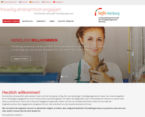 Screenshot der freiwillig.hamburg Homepage